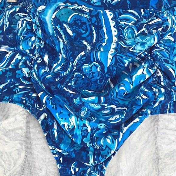 Torrid High Rise Ruched‎ Swim Bikini Bottom 4X Paisley Blue NWT SW-1809 - Picture 3 of 11